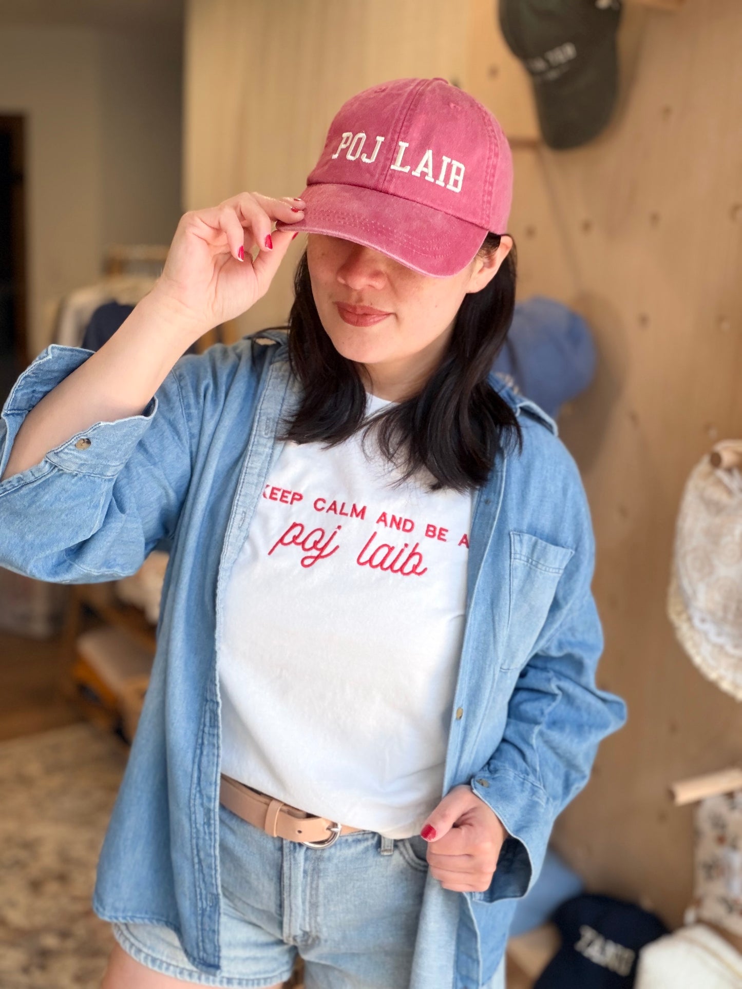Keep Calm and Be A Poj Laib Boxy Crop Tee