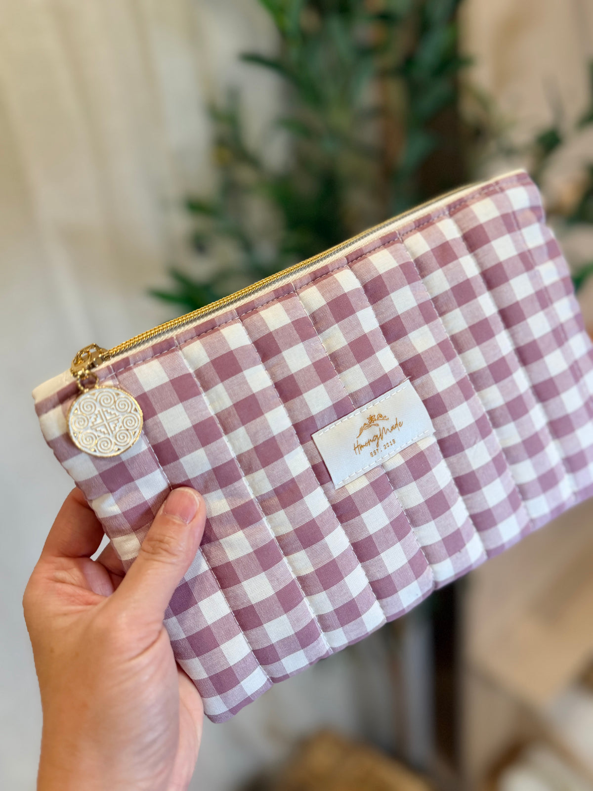 SALE: Dusty Pink Pouch with Elephant Foot Zipper