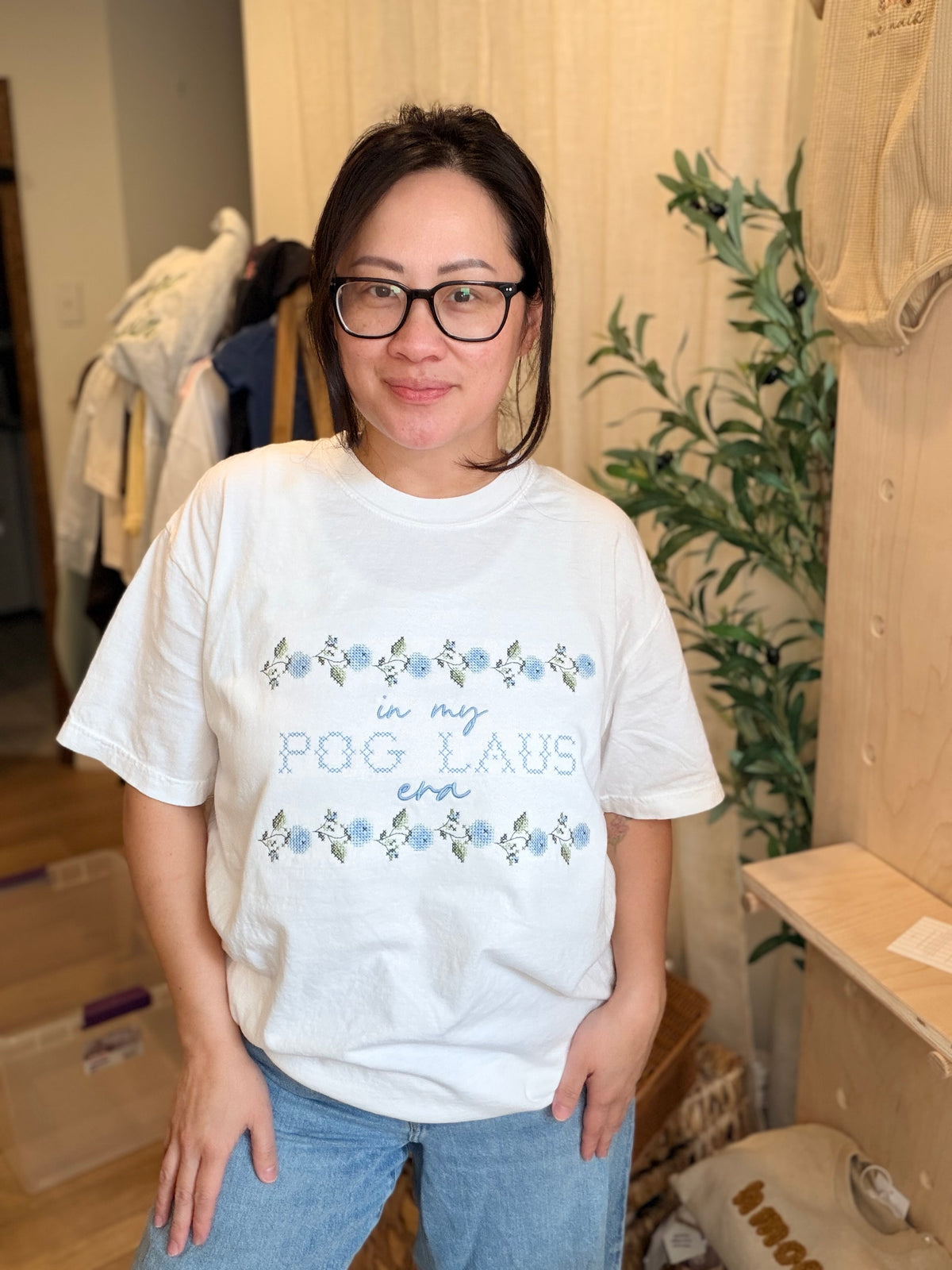 In my Pog Laus Era Tee or Sweater