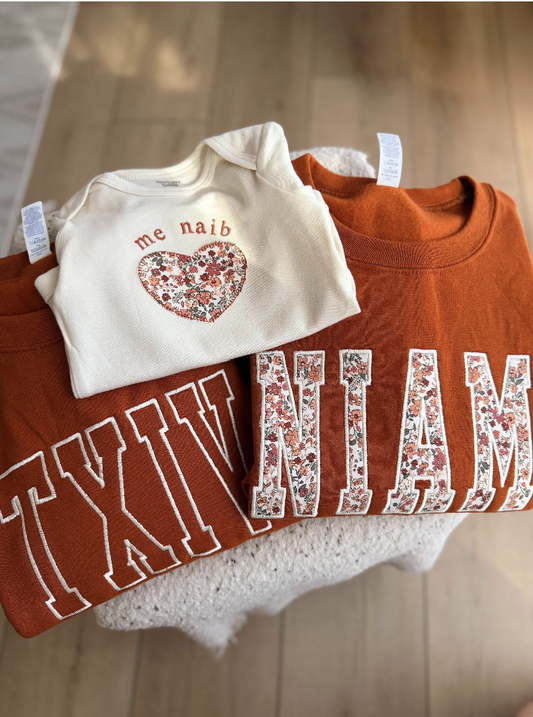 Matching Mom, Dad, and Baby Set - Hmong and English Options