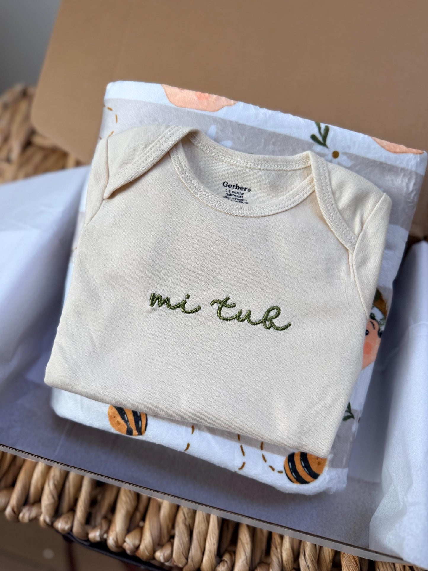Mi Tub (son) Blanket and Infant Bodysuit Gift Box - Discounted