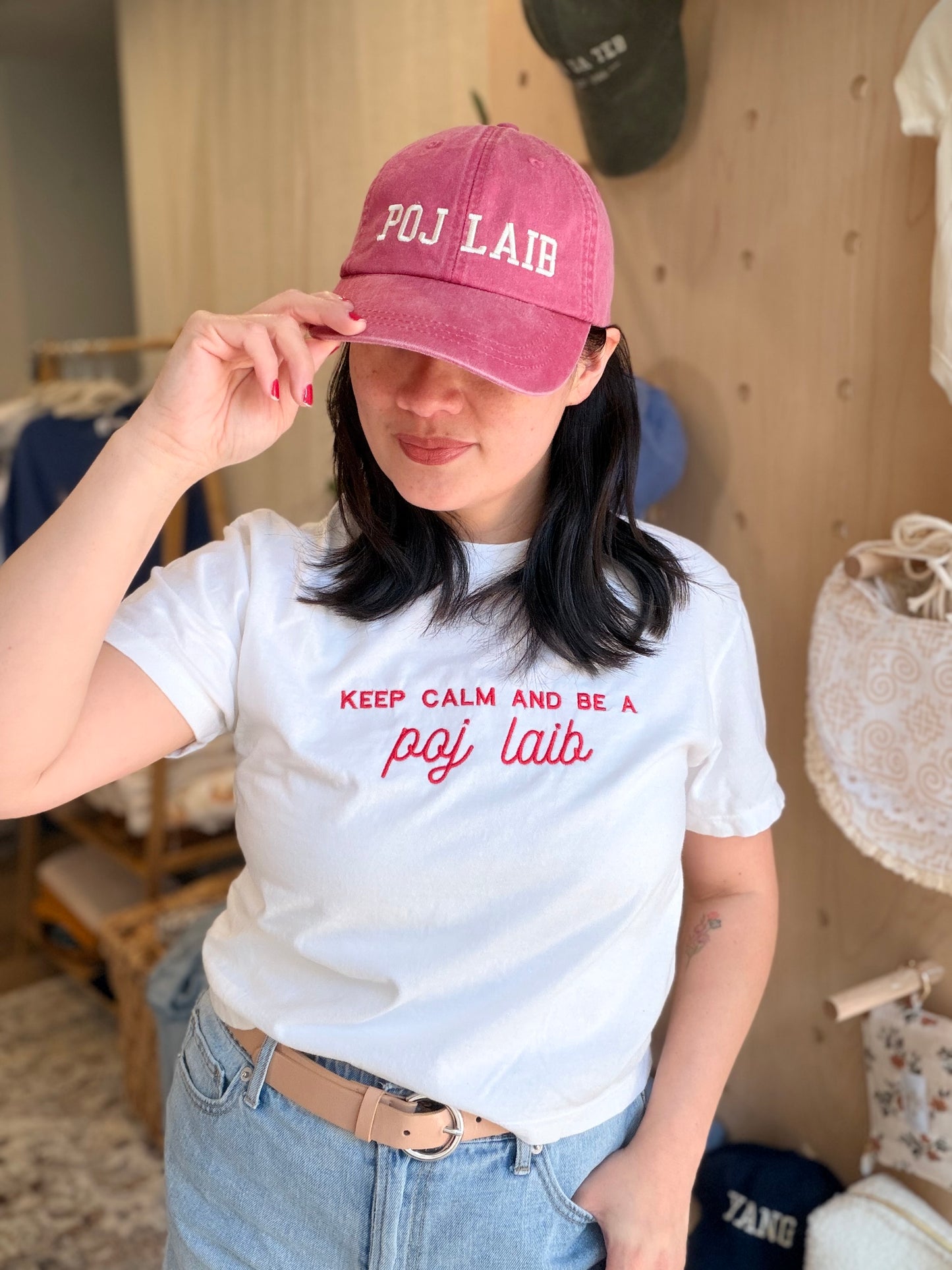 Keep Calm and Be A Poj Laib Boxy Crop Tee