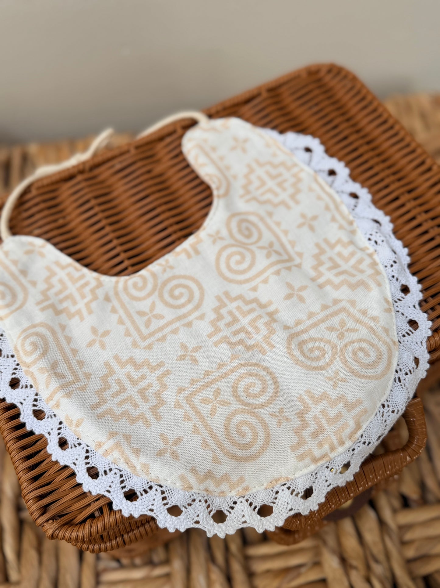 Hmong Pattern Double Gauze Baby Bib