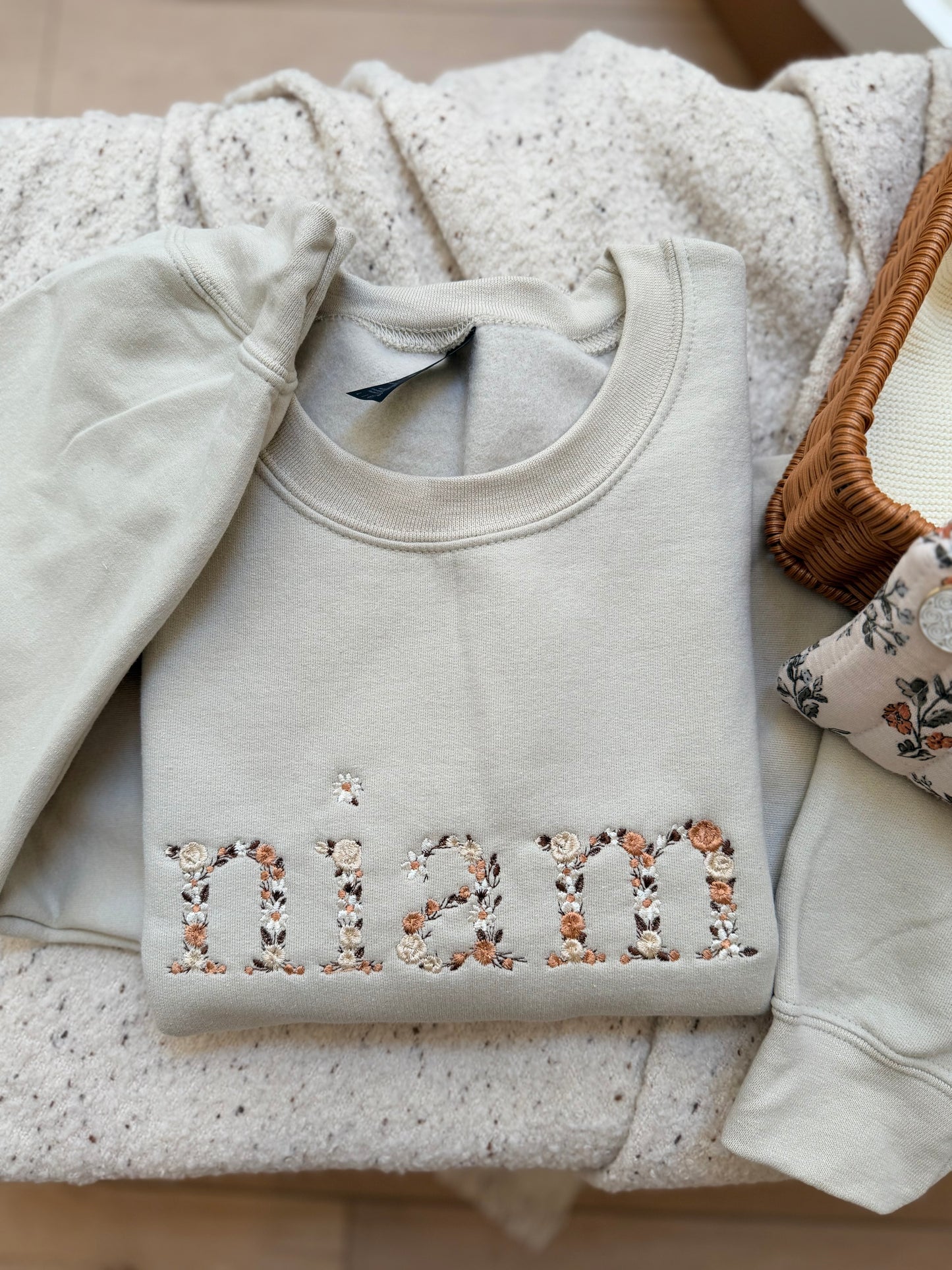 Floral Niam/Nam/Mama Sweater