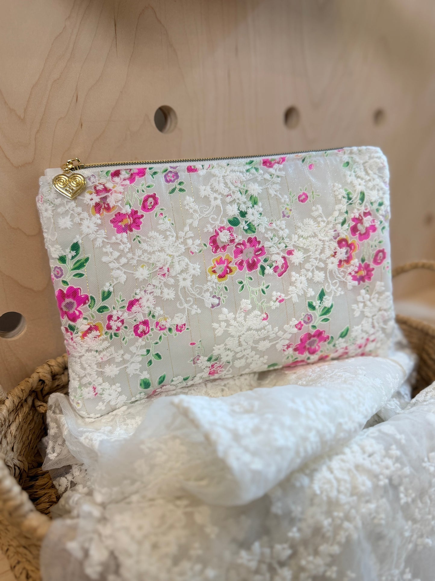 Wedding Flat Pouch: Hmong Heart Zipper Pull or Classic Zipper Pull