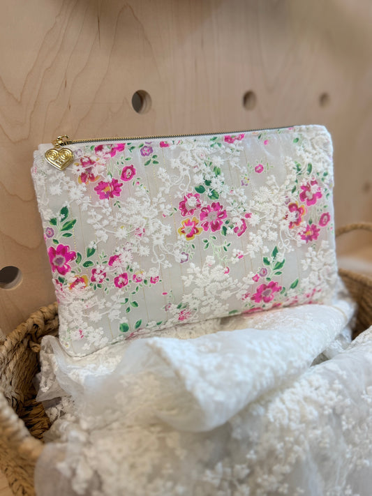 Wedding Flat Pouch: Hmong Heart Zipper Pull or Classic Zipper Pull