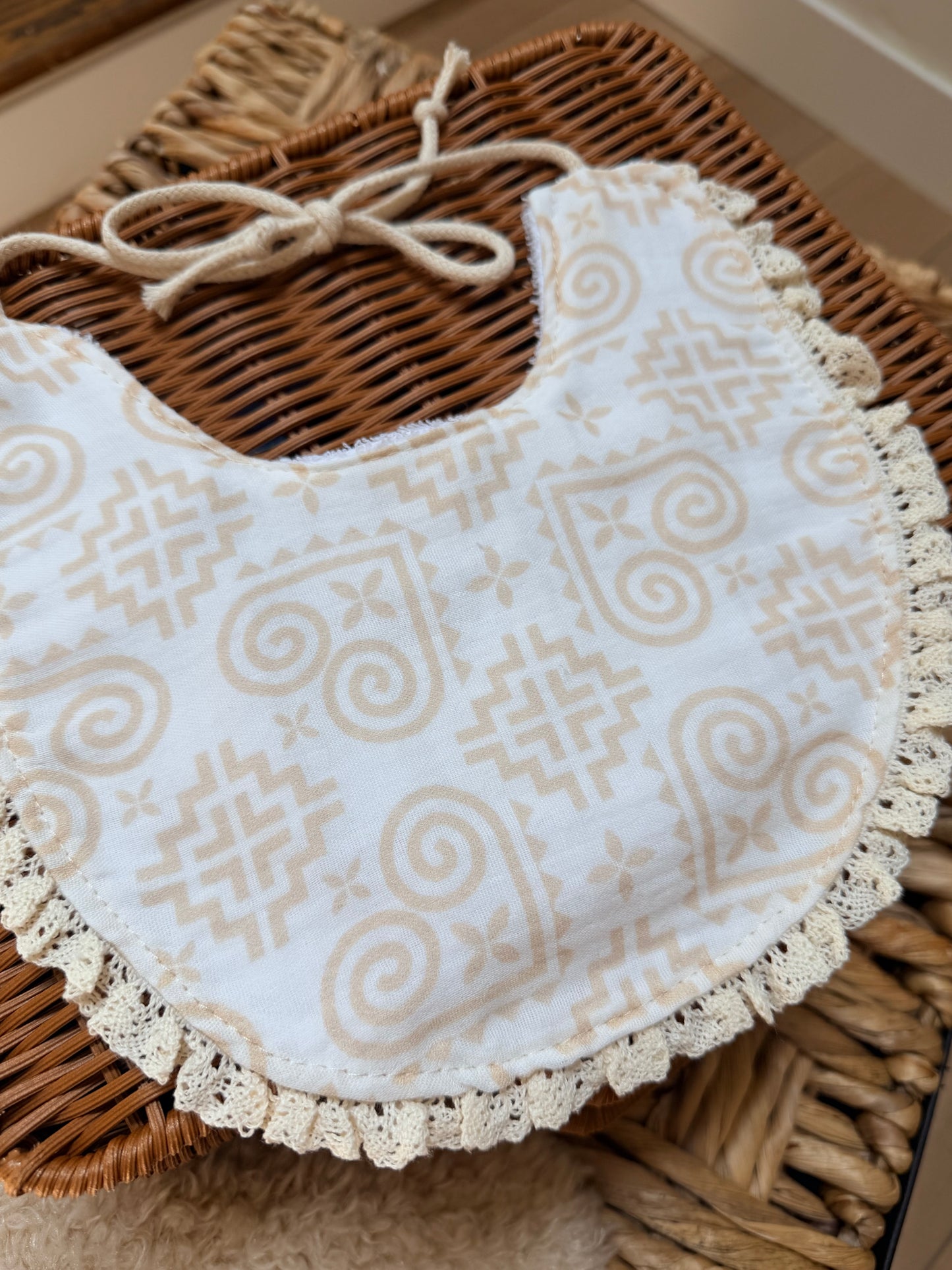 Hmong Pattern Double Gauze Baby Bib