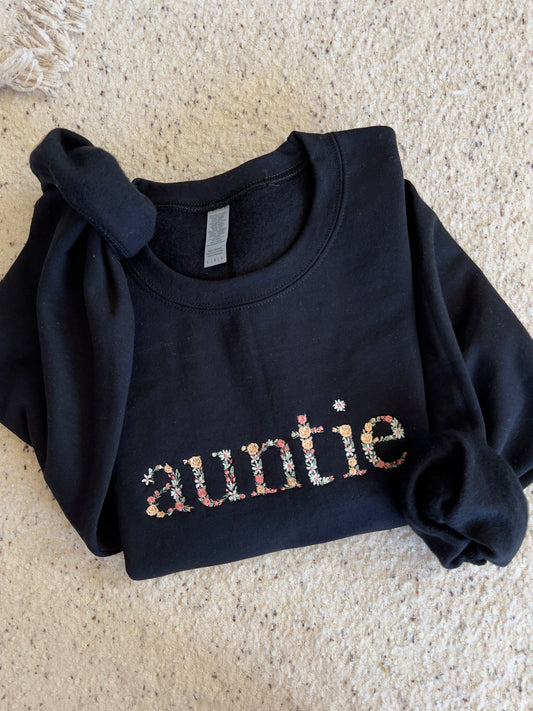 Floral Auntie/Phauj/Tais Sweater (Black)