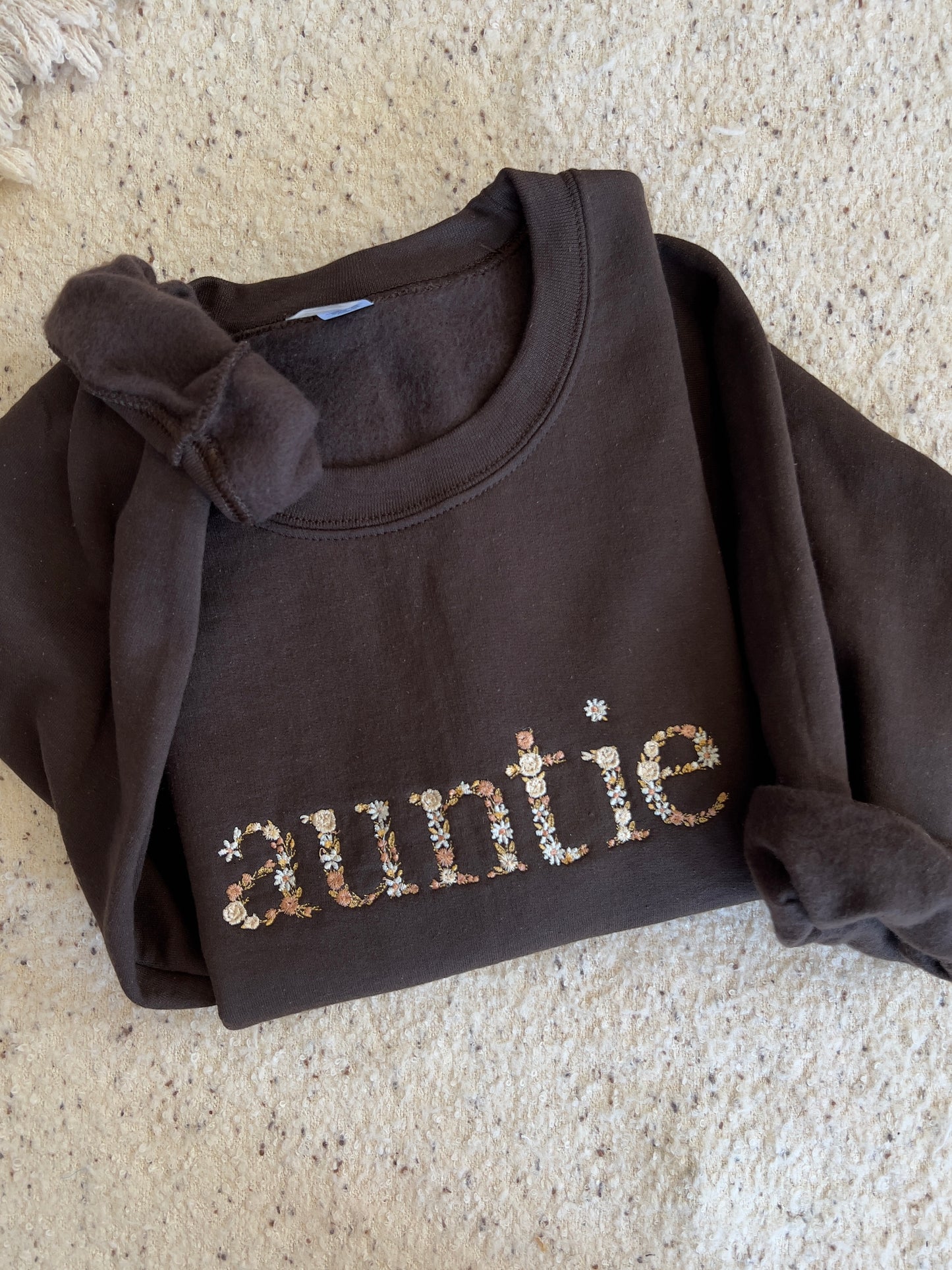 Floral Auntie/Phauj/Tais Sweater (Chocolate Color)