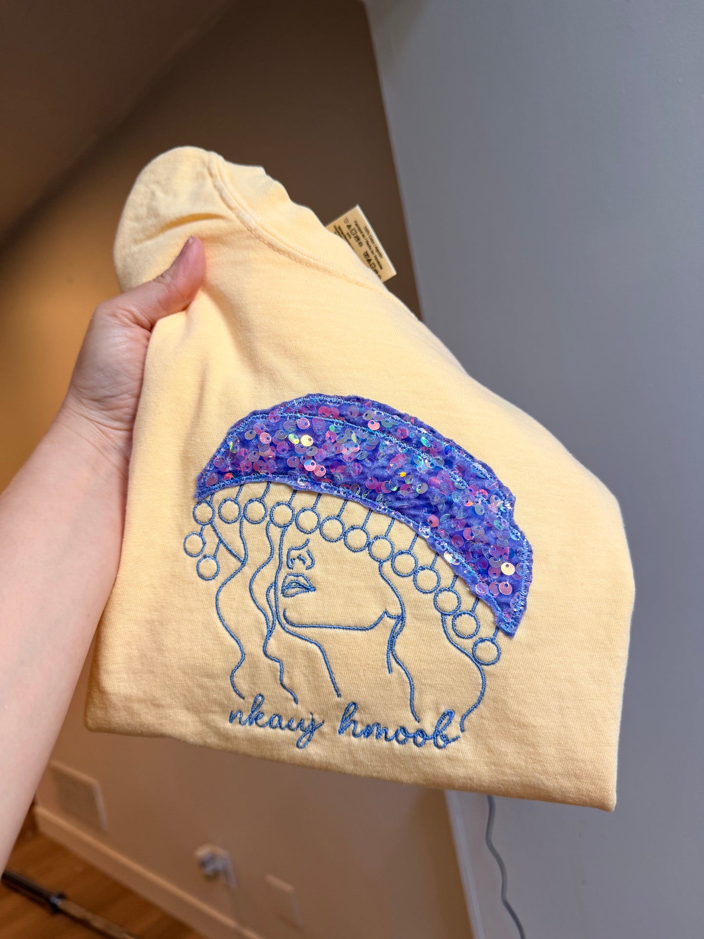 Hmong Girl Lavender Sequin T-shirt