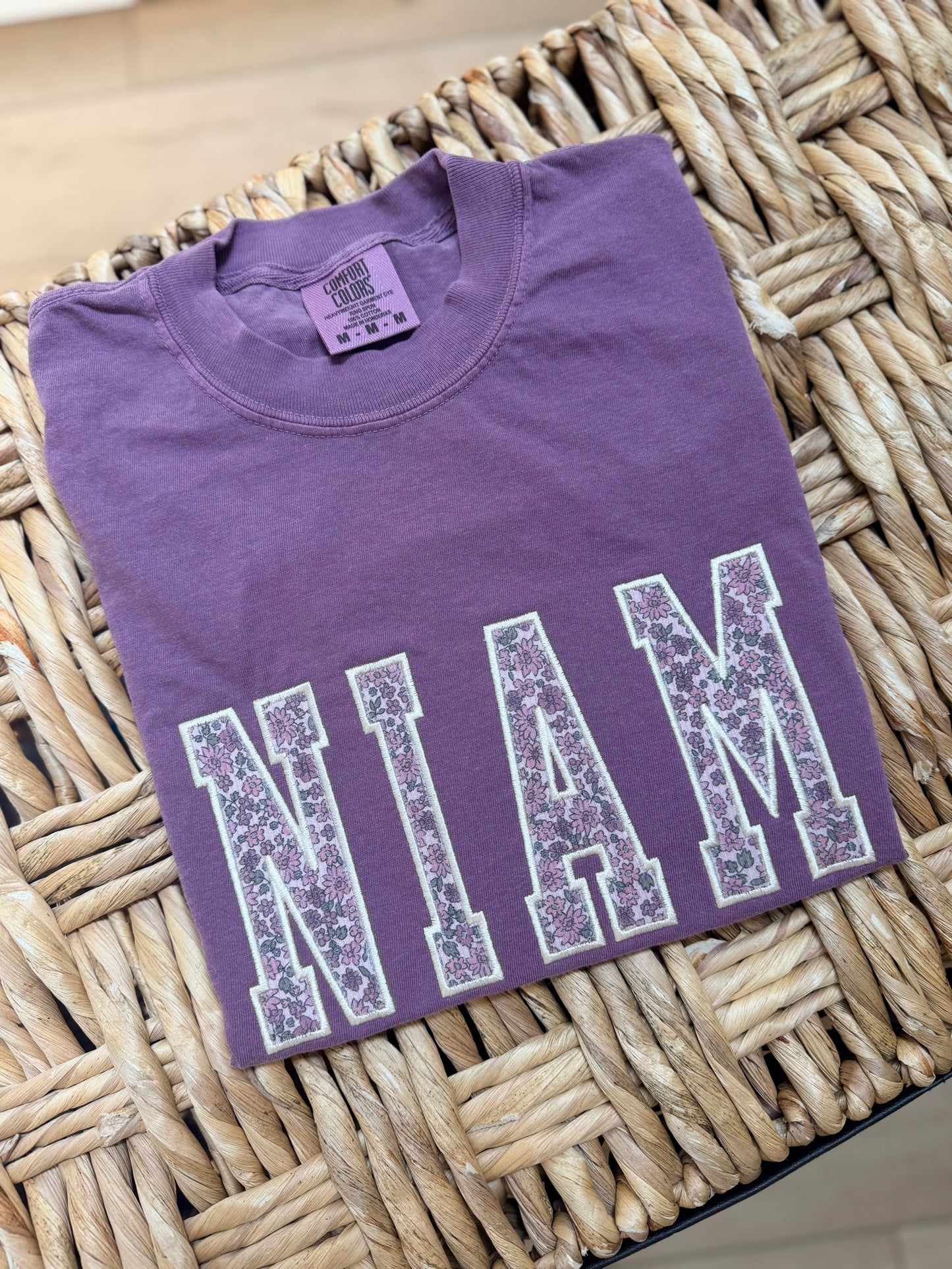 Floral Niam/Nam/Mama T-Shirt | Berry Color