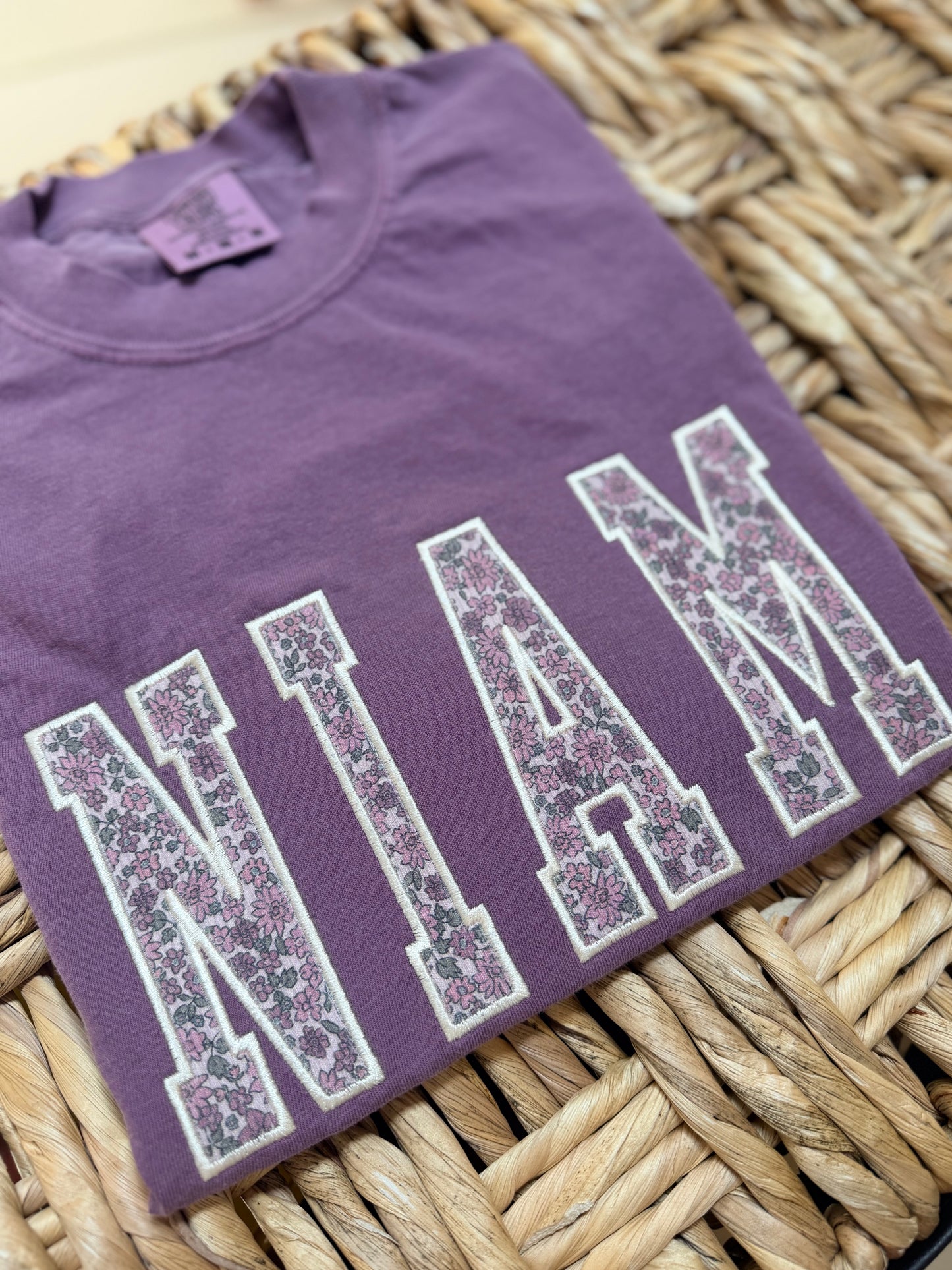 Floral Niam/Nam/Mama T-Shirt | Berry Color