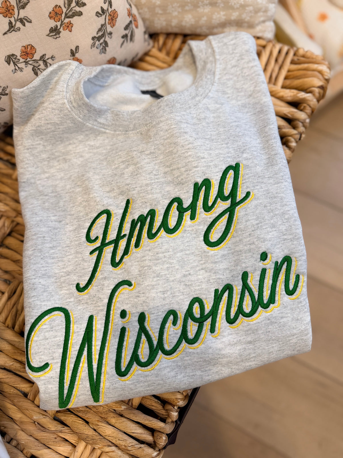 Custom Hmong State Embroidered Sweatshirt | Personalized Gildan Crewneck | Choose Your Sweatshirt + Thread Colors