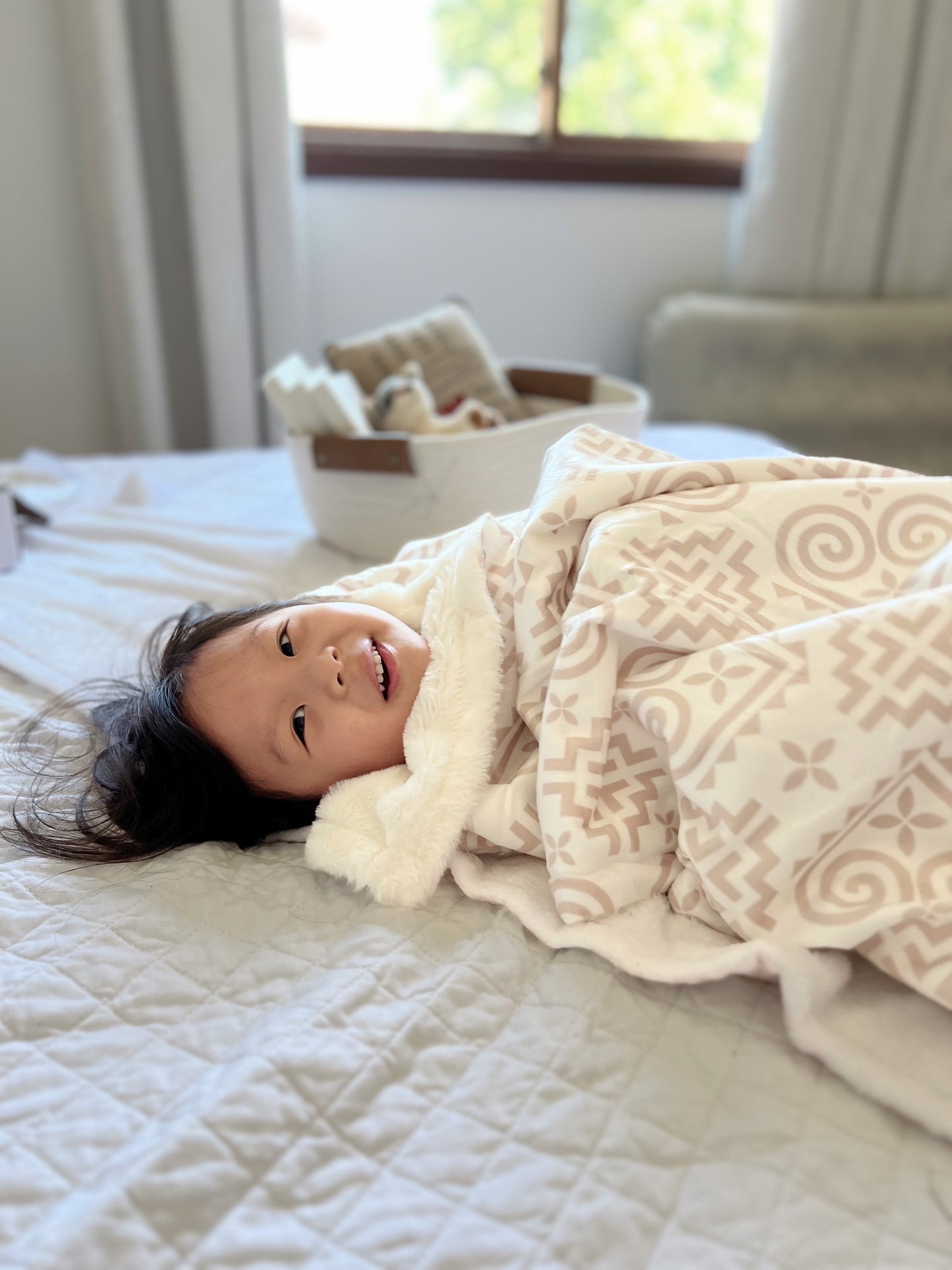 Hmong Pattern Blanket and Infant Bodysuit Bundle