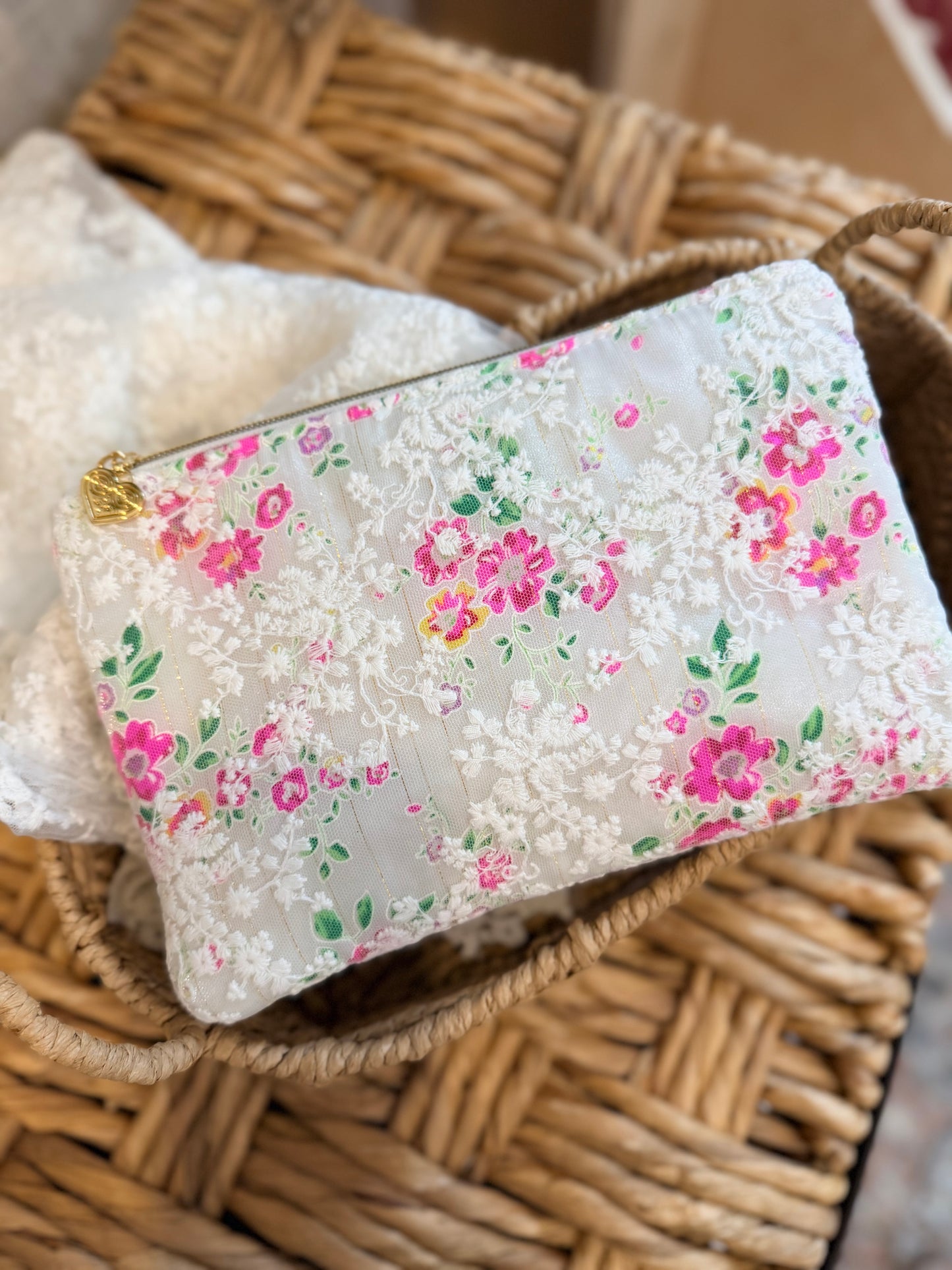 Wedding Flat Pouch: Hmong Heart Zipper Pull or Classic Zipper Pull