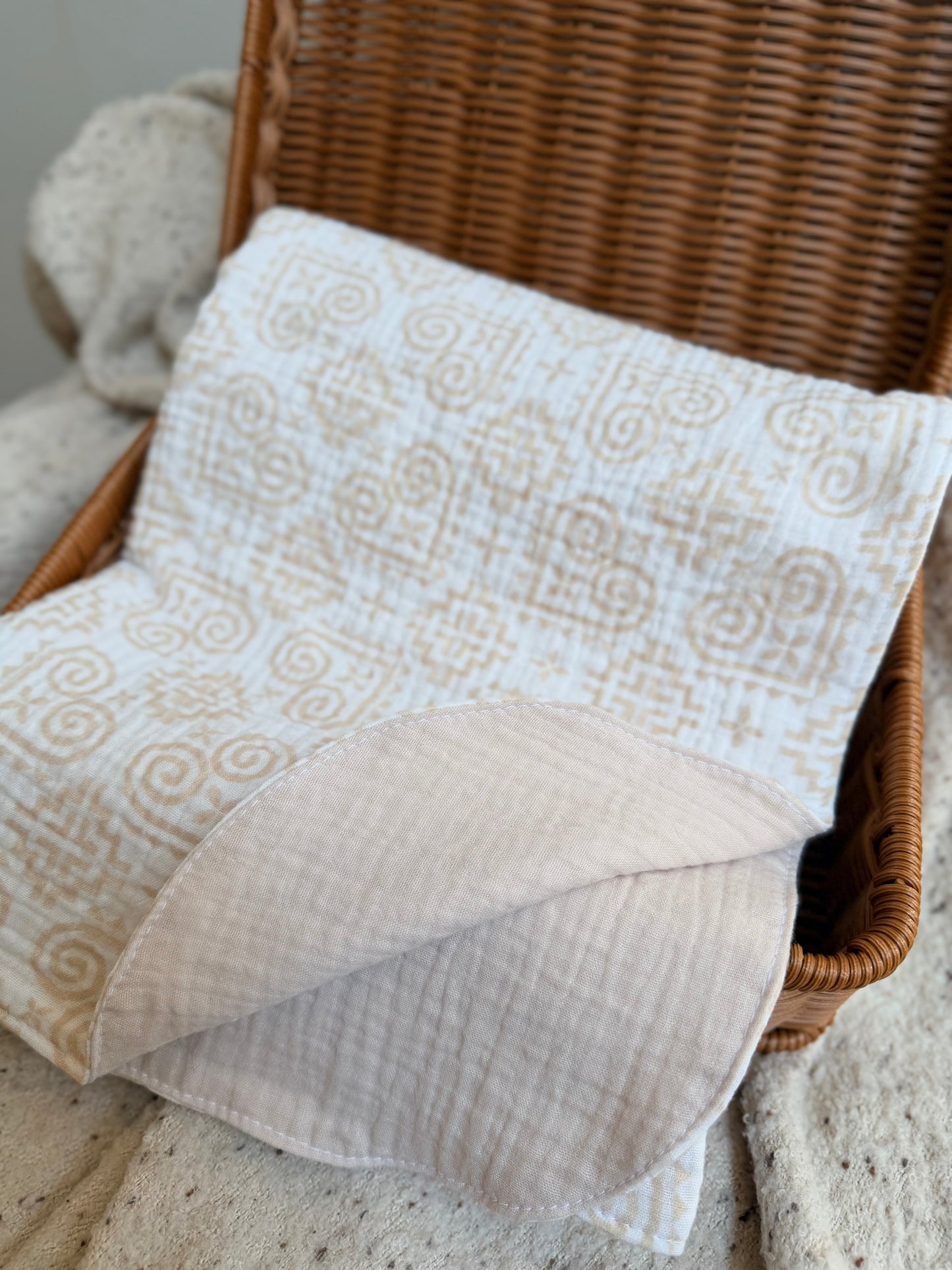 Pre-order - Neutral Hmong Pattern Baby Gift Box – Organic Double Gauze