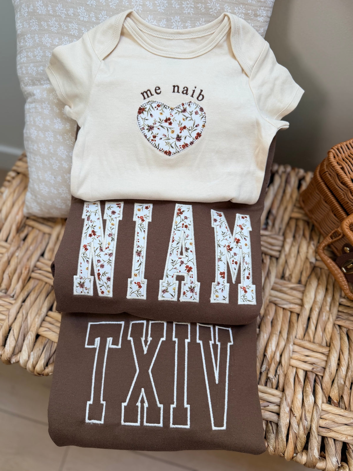 Matching Mom, Dad, and Baby Set - Hmong and English Options