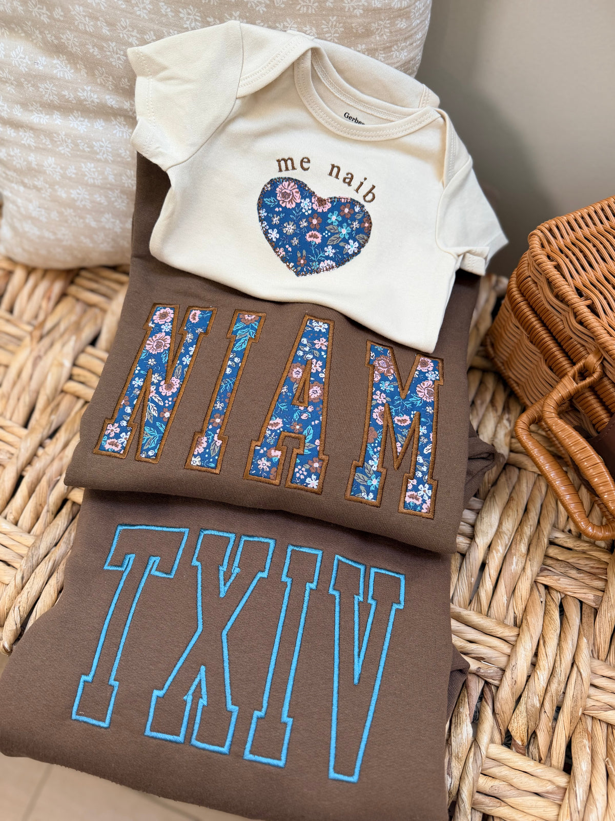 Matching Mom, Dad, and Baby Set - Hmong and English Options