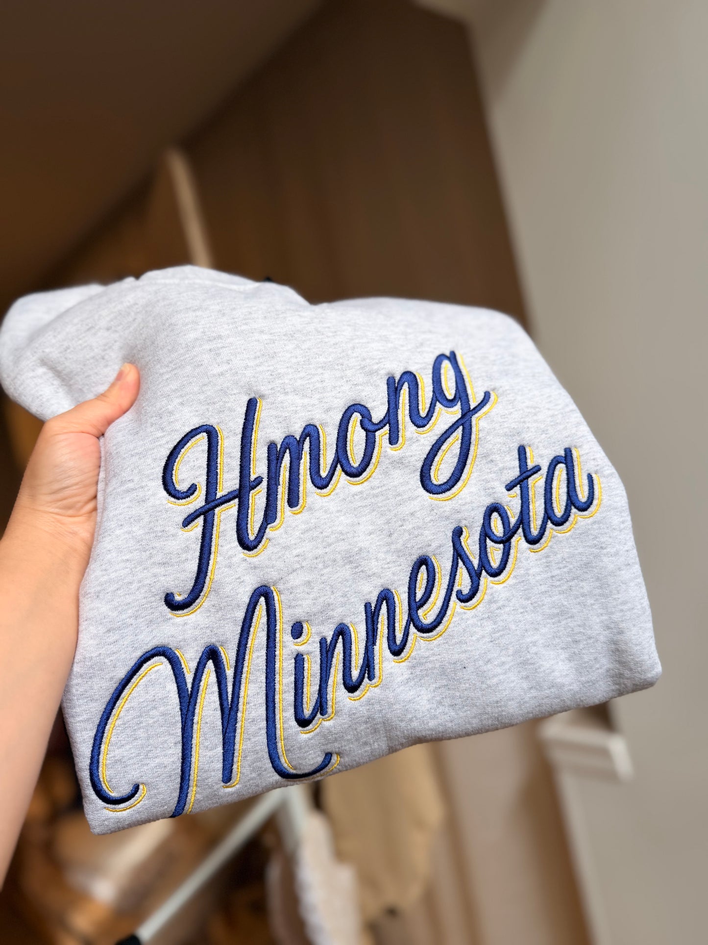 Custom Hmong State Embroidered Sweatshirt | Personalized Gildan Crewneck | Choose Your Sweatshirt + Thread Colors