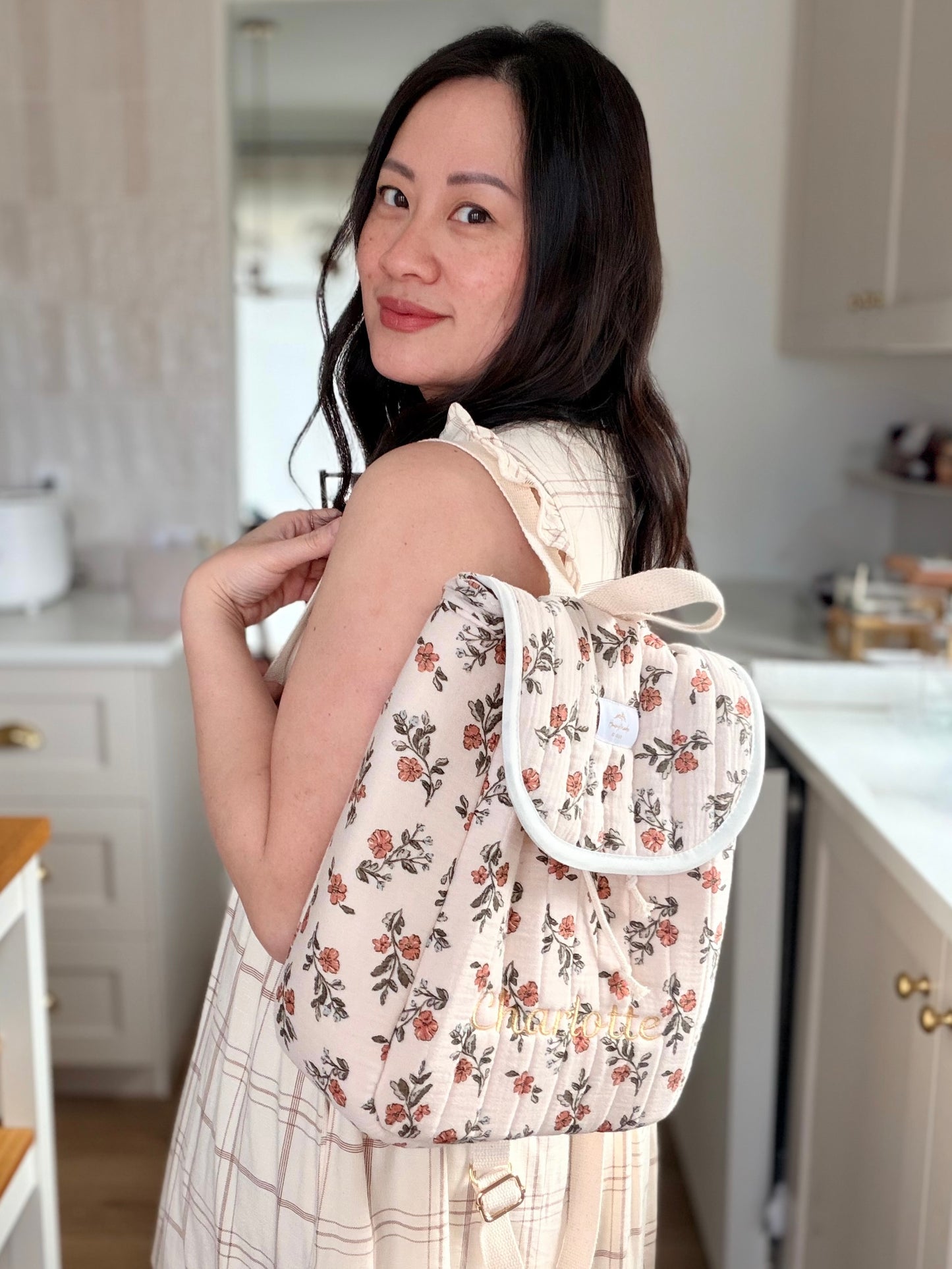 Youth and Adult Backpack – Quilted Double Gauze, Personalizable