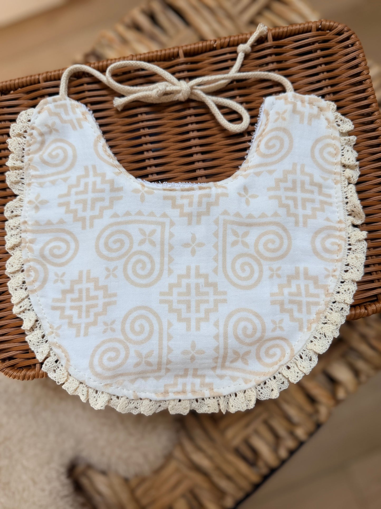 Hmong Pattern Double Gauze Baby Bib