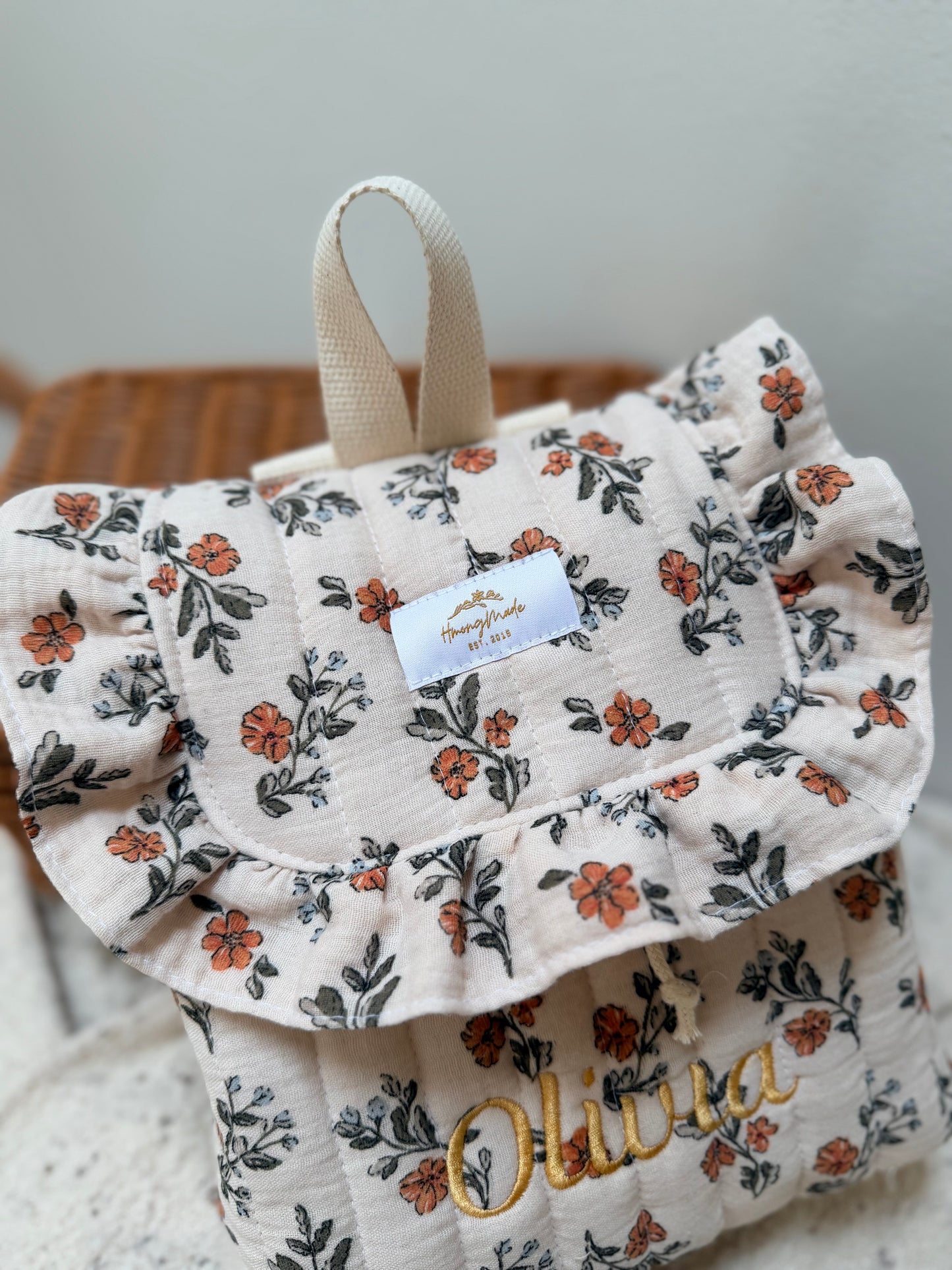Youth and Adult Backpack – Quilted Double Gauze, Personalizable