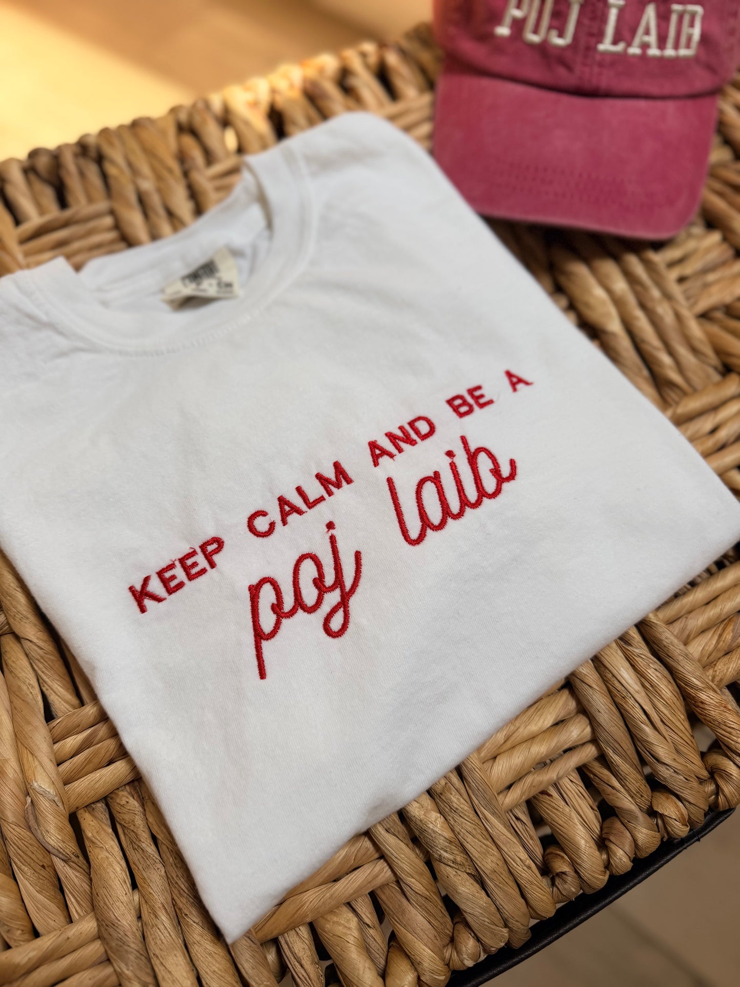 Keep Calm and Be A Poj Laib Boxy Crop Tee