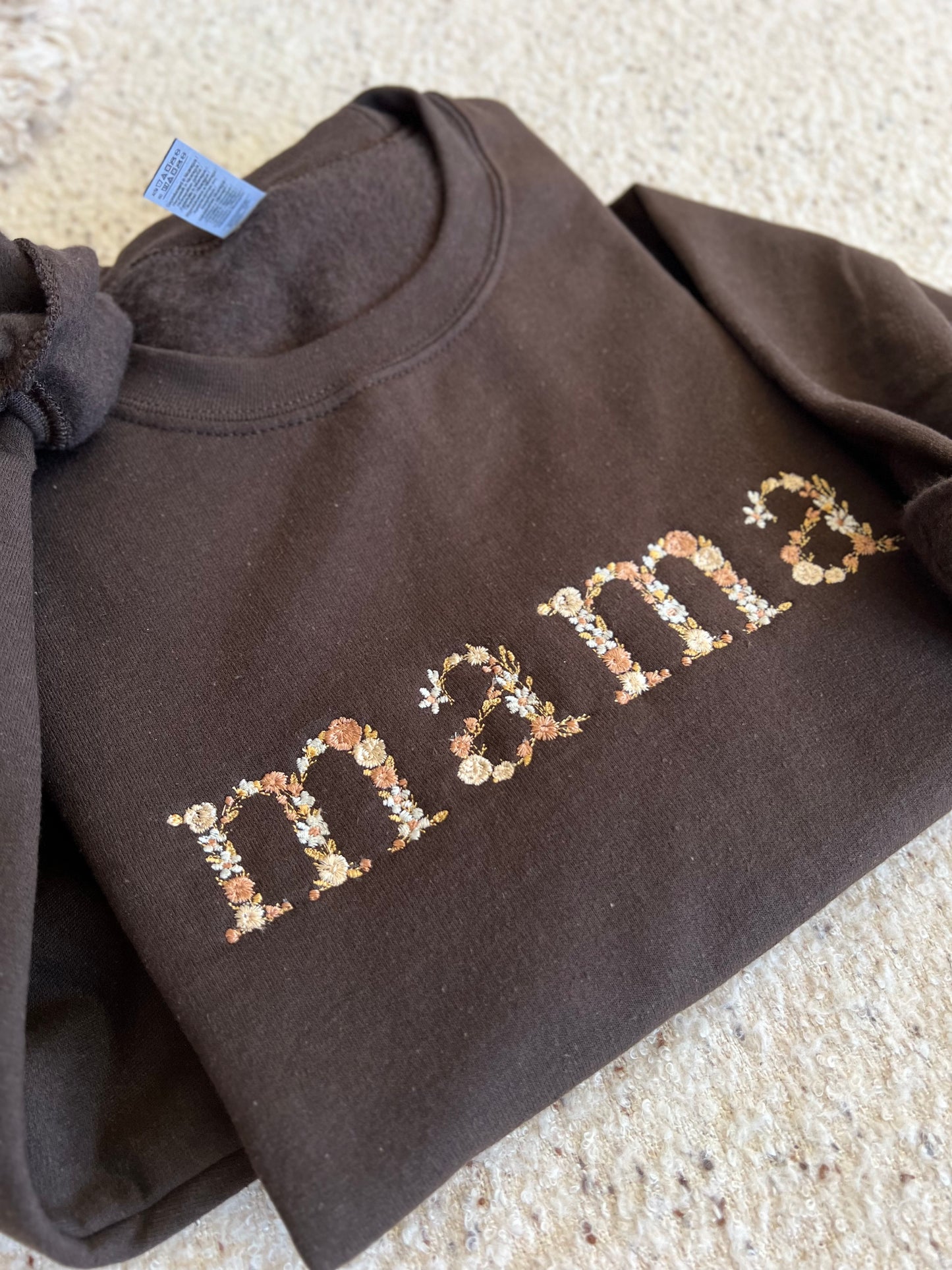 Floral Mama Chocolate Sweater