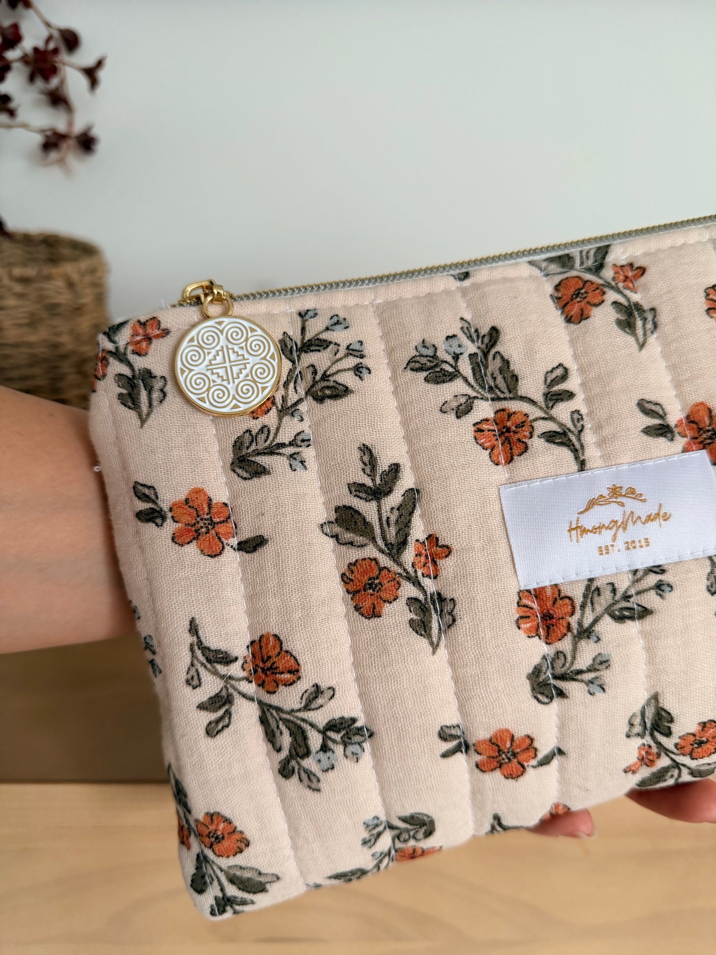 Flat Zipper Pouch: Hmong Zipper Pull or Classic Zipper Pull - Personalizable