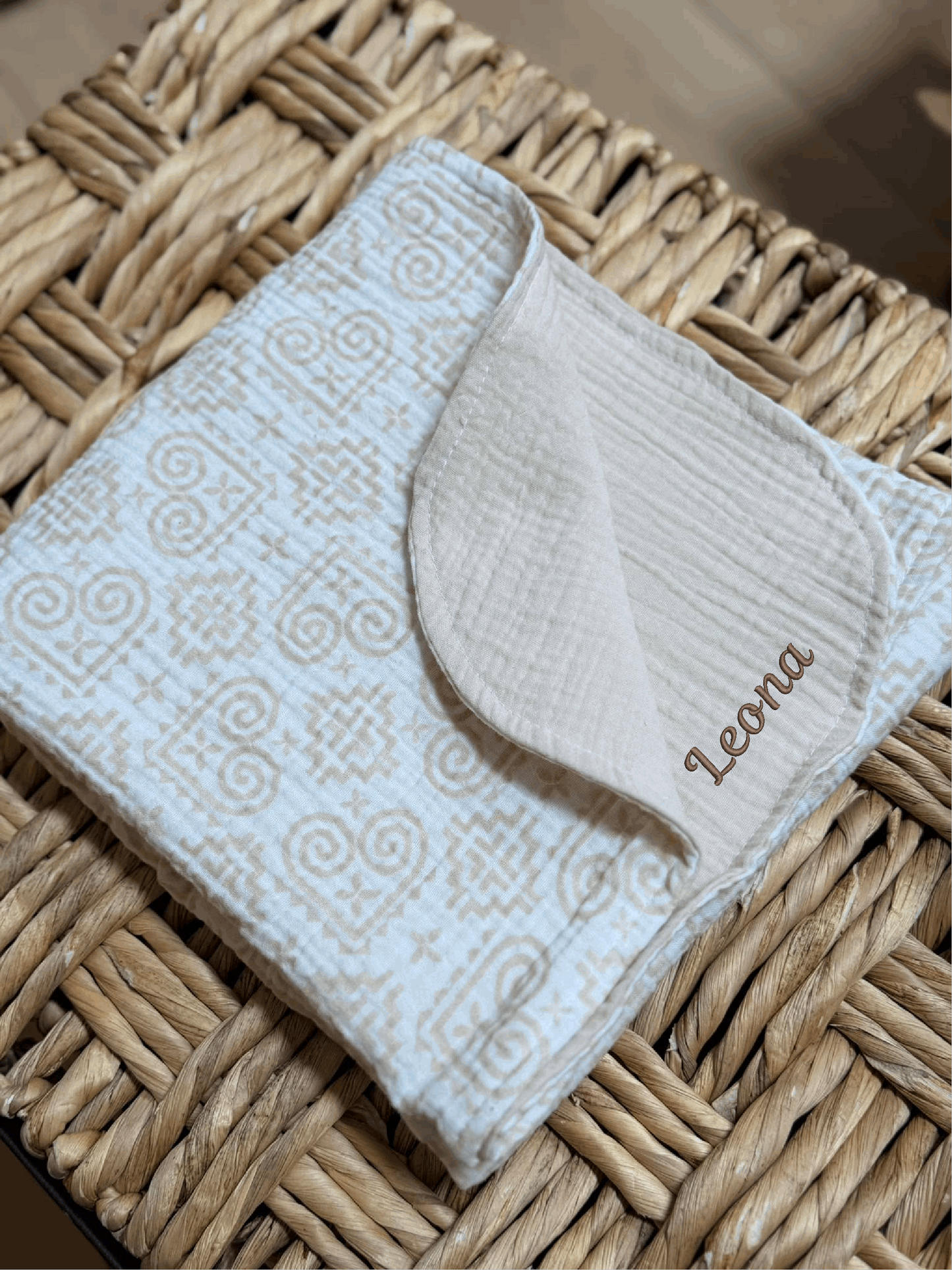 Pre-order - Neutral Hmong Pattern Baby Gift Box – Organic Double Gauze