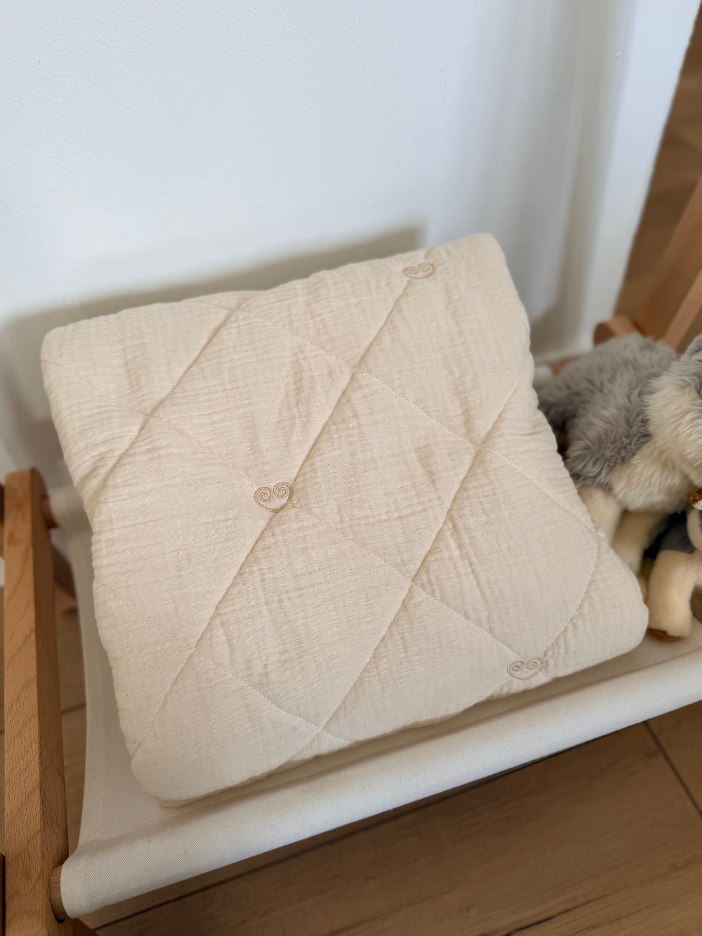Quilted Double Gauze Hmong Heart Baby Blanket