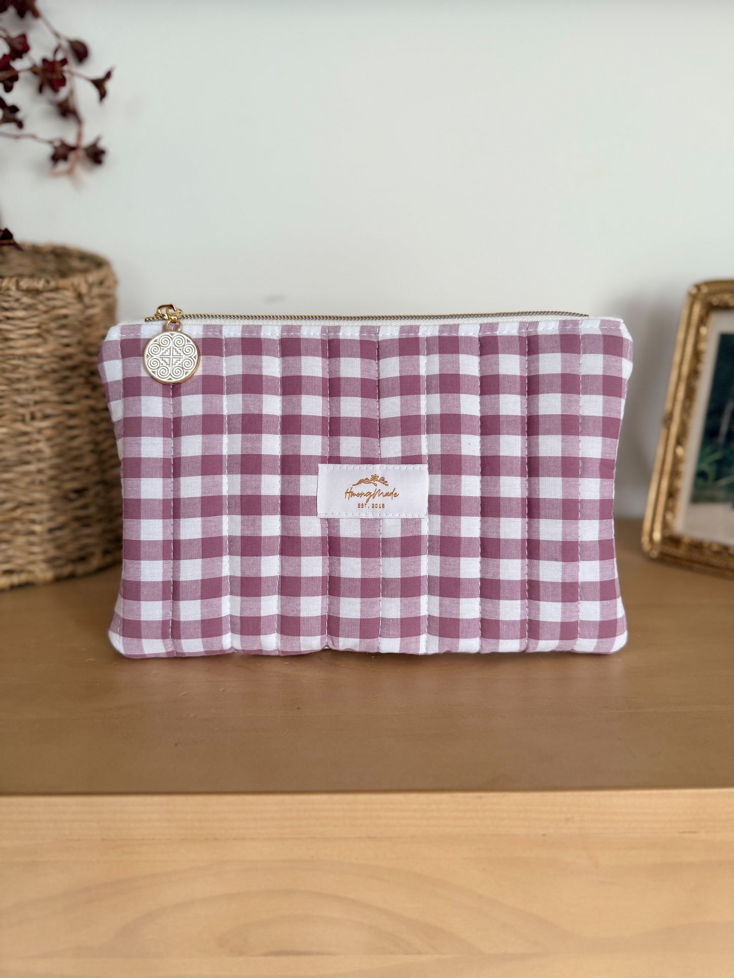 Flat Zipper Pouch: Hmong Zipper Pull or Classic Zipper Pull - Personalizable