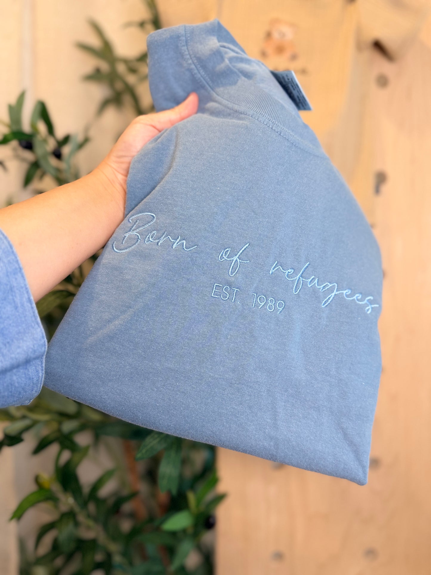 SALE: Born of Refugees 1989 Large Tee