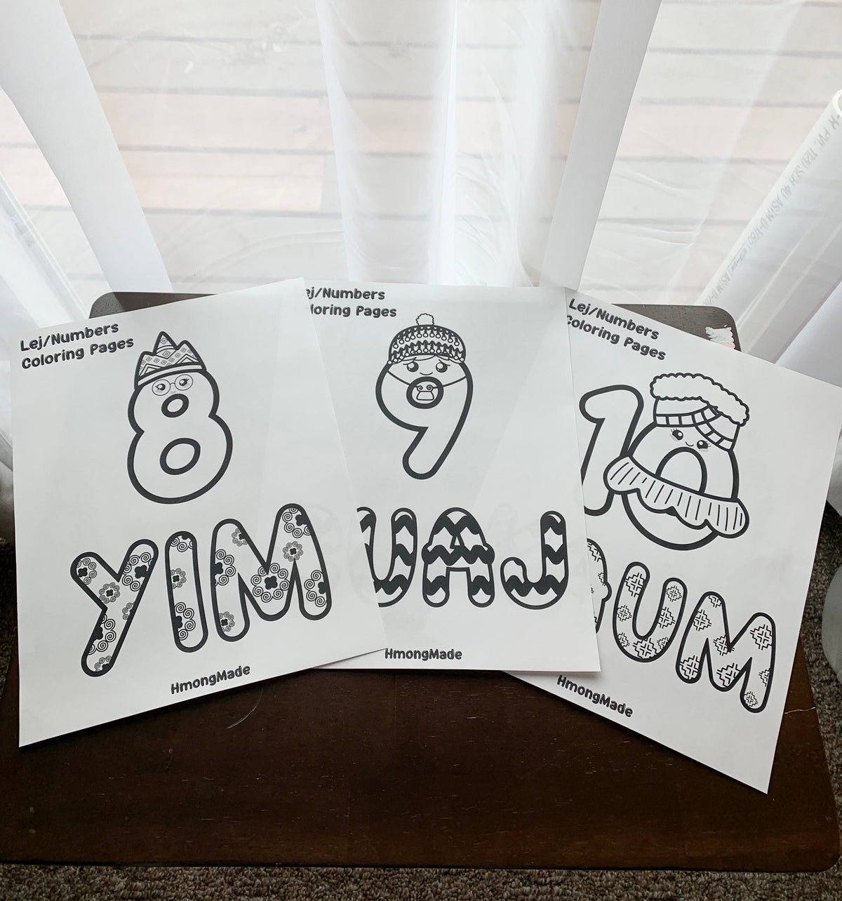 Hmong Numbers Digital Coloring Pages – hmongmadeshop