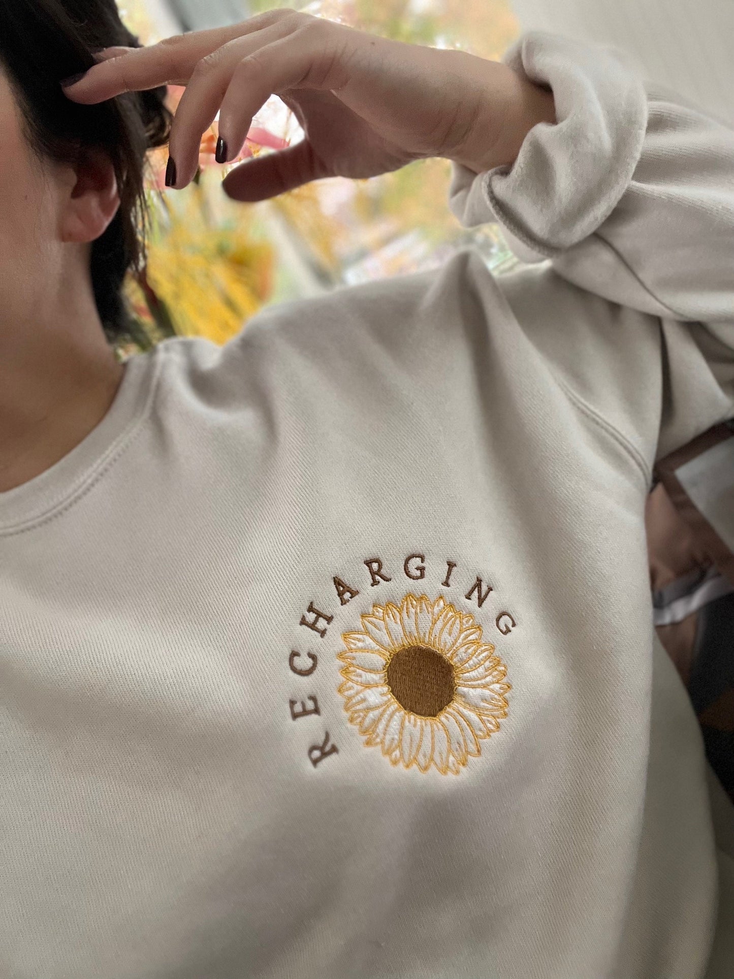 Recharging Sunflower Fleece Crewneck