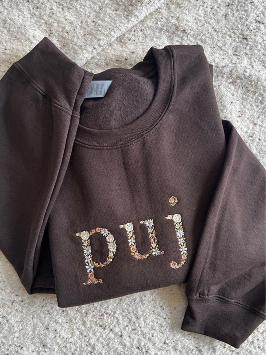 Floral Puj/Pog/Tais Sweater (Brown)
