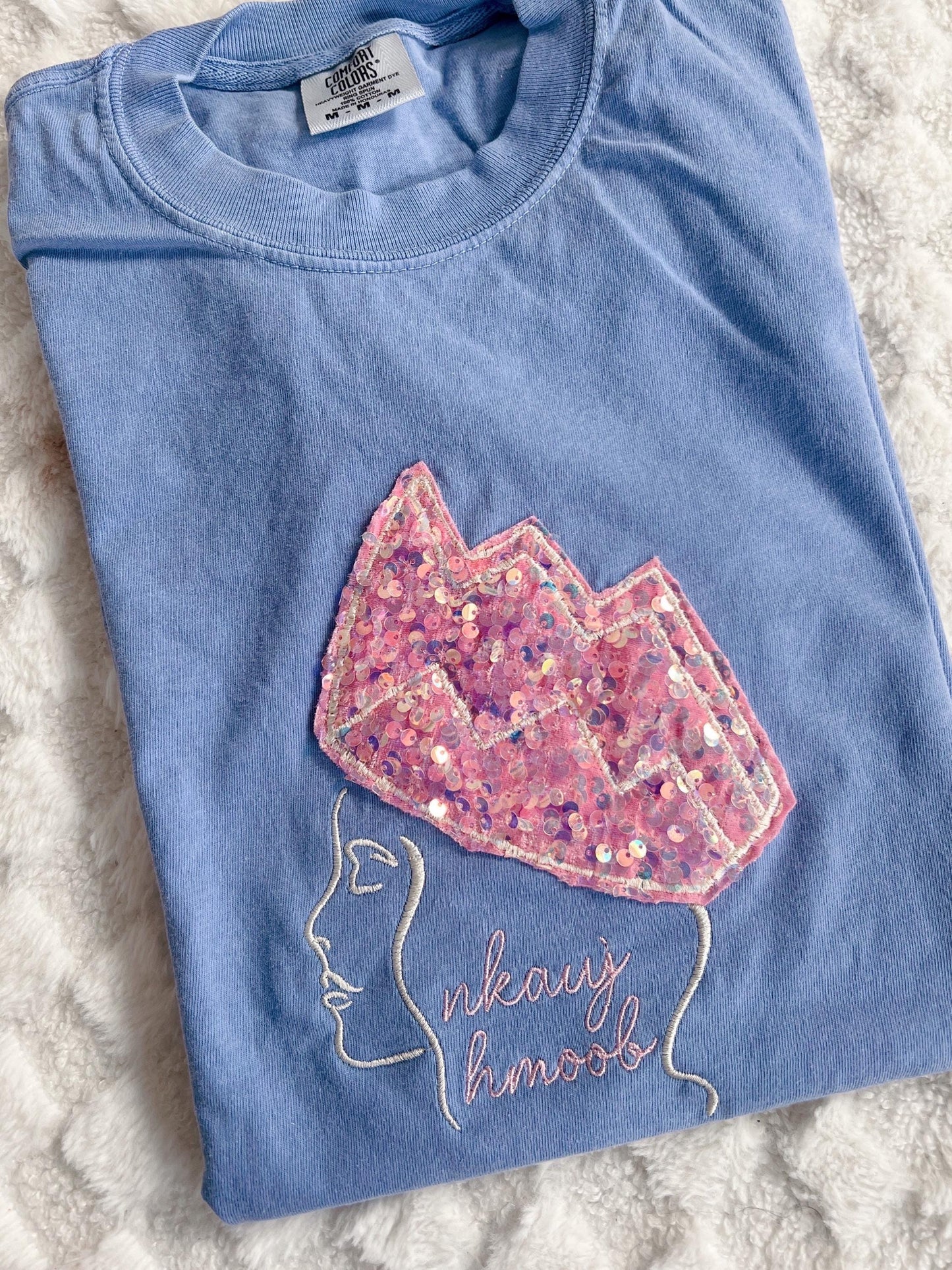 Hmong Girl Pink Sequin T-shirt