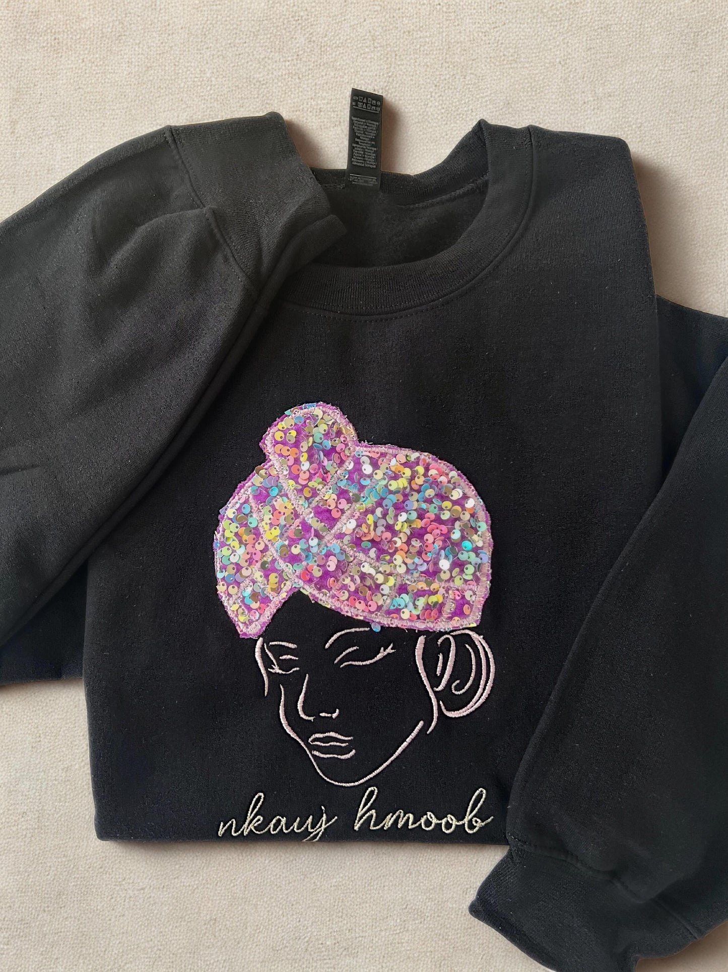 Hmong Girl Purple Sequin Sweater (Youth)