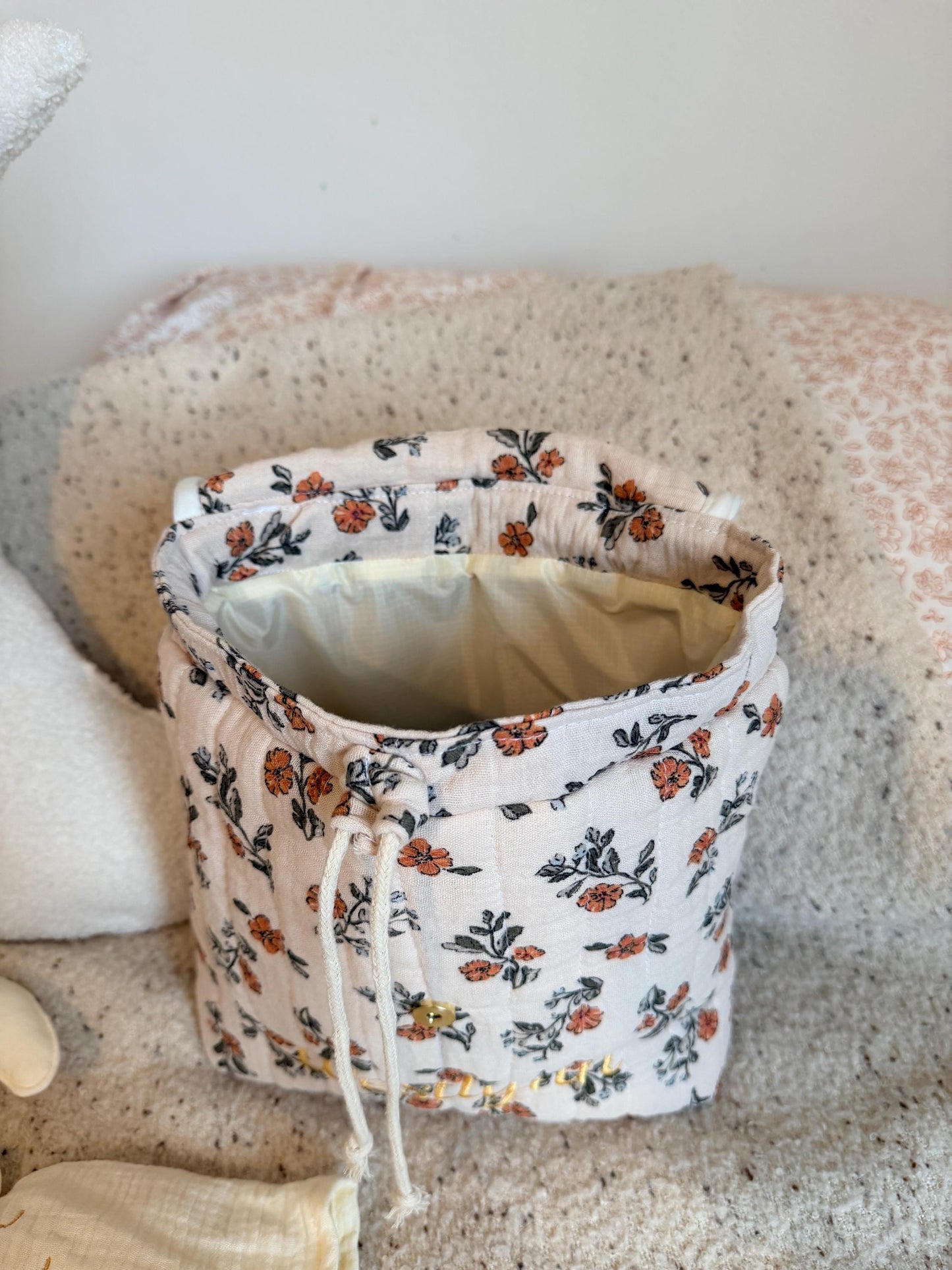 Mini Children’s Backpack – Quilted Double Gauze, Personalizable