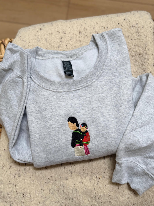 Hmong Mama and Baby Story Cloth Sweater or T-shirt