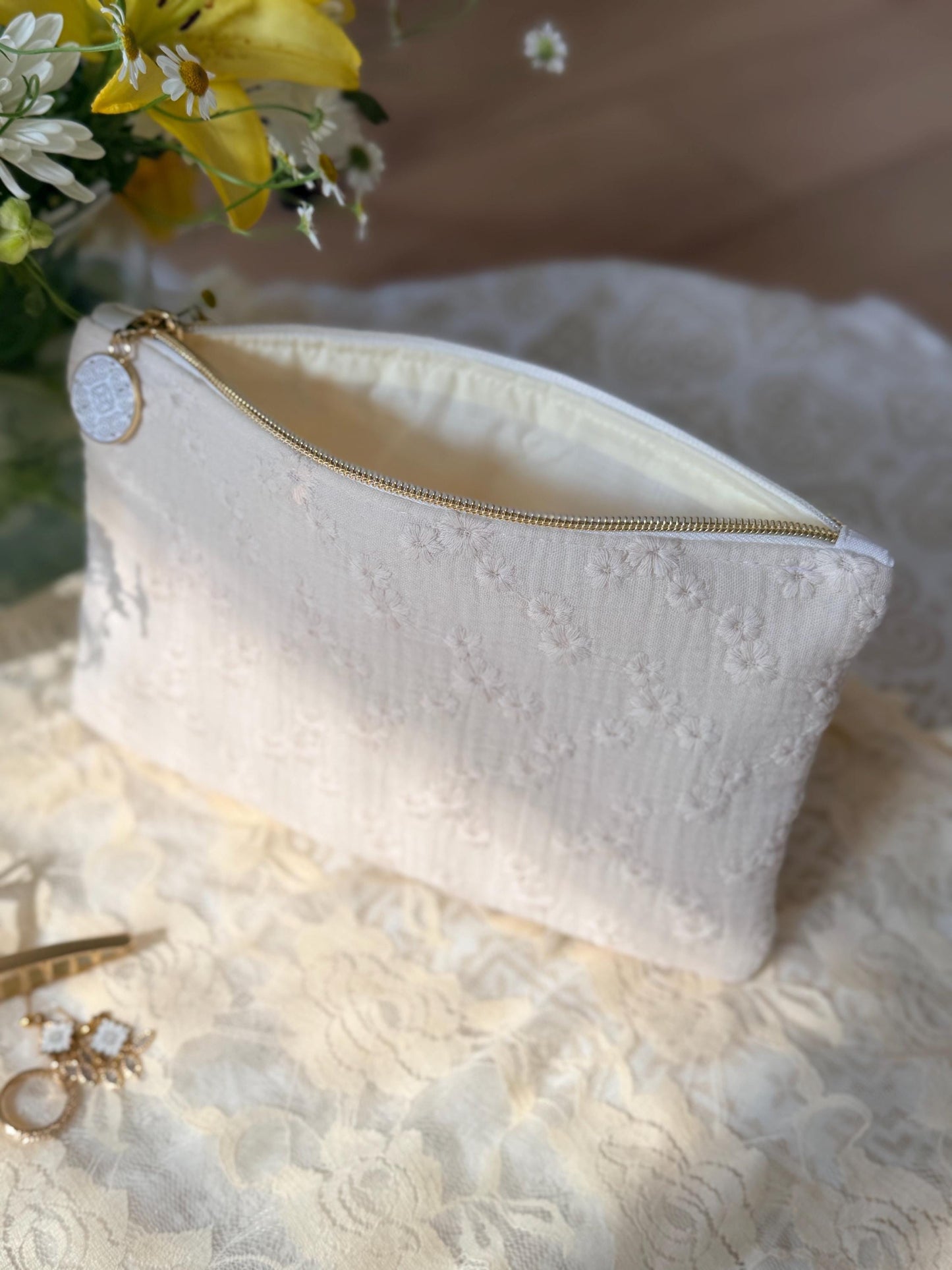 Wedding Flat Pouch: Hmong Zipper Pull or Classic Zipper Pull