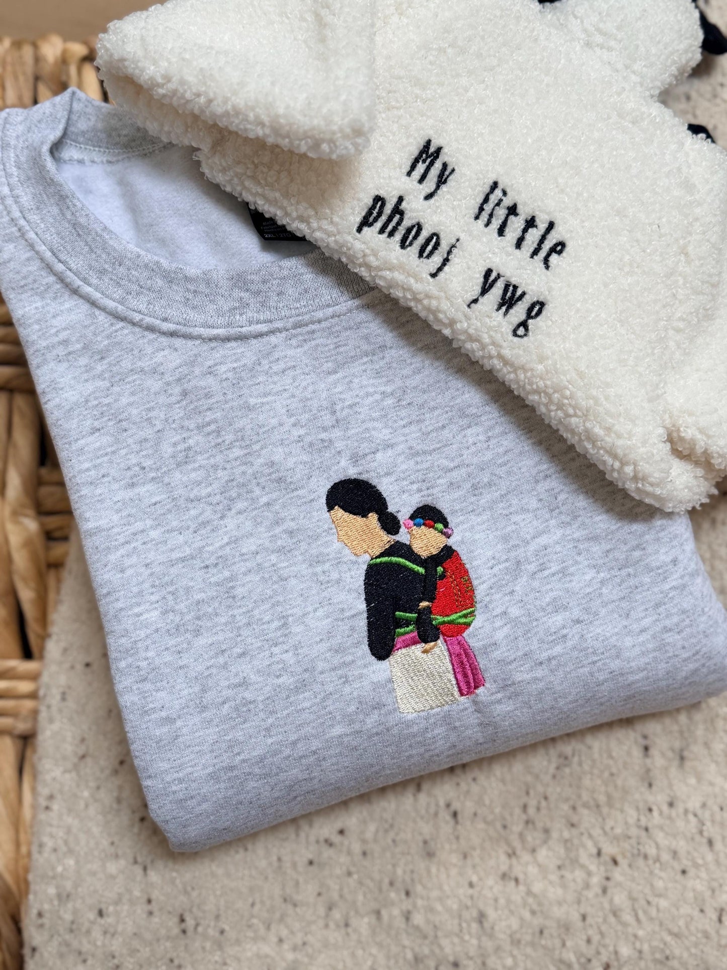 Hmong Mama and Baby Story Cloth Sweater or T-shirt