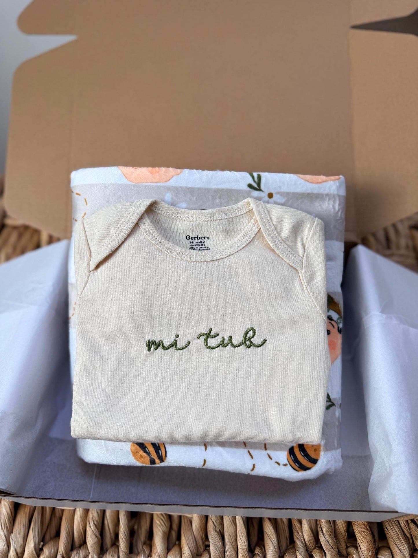 Mi Tub (son) Blanket and Infant Bodysuit Gift Box - Discounted